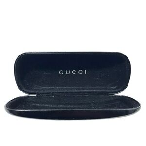 Gucci Eyeglasses Sunglasses Case Clamshell Black Patent Leather Rectangular